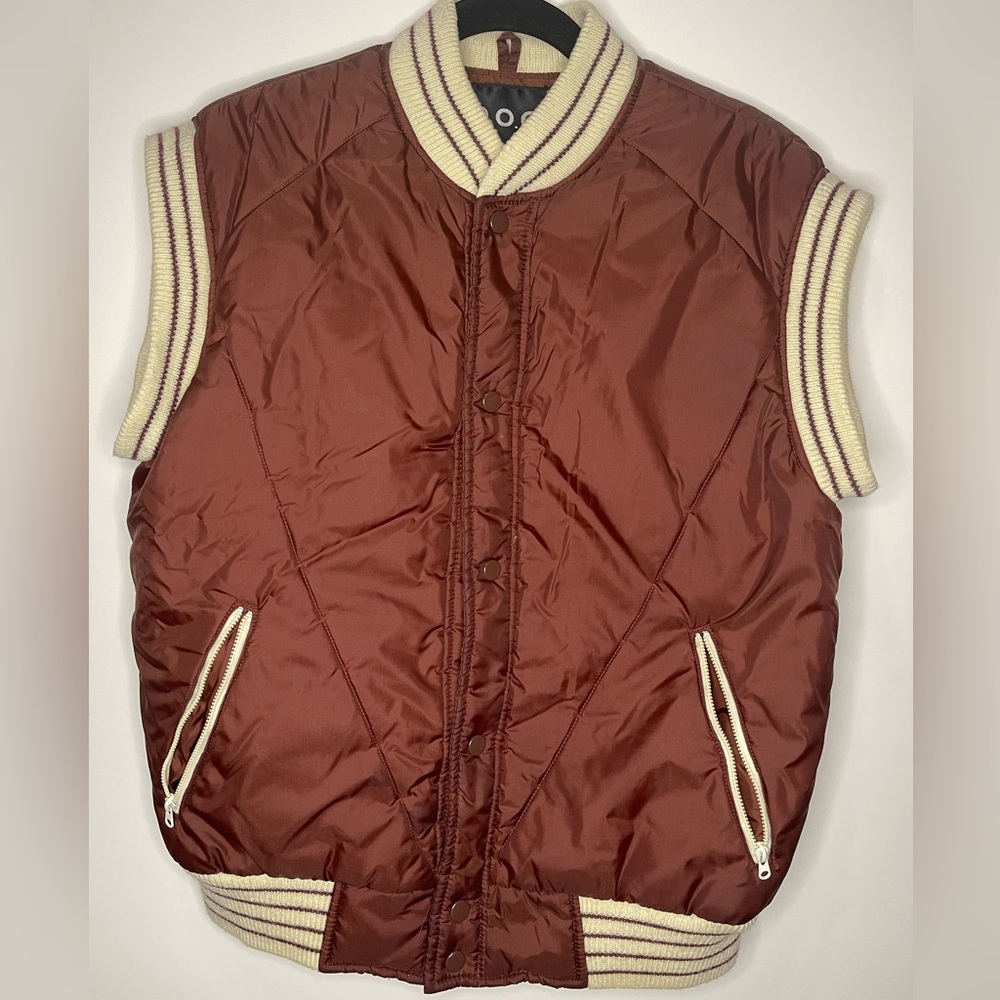 Men’s Outerwear Vintage Style Button Up Nylon Vest Size Medium Preloved